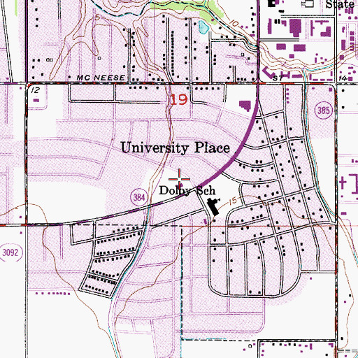 Topographic Map of Saint John Lutheran Church, LA