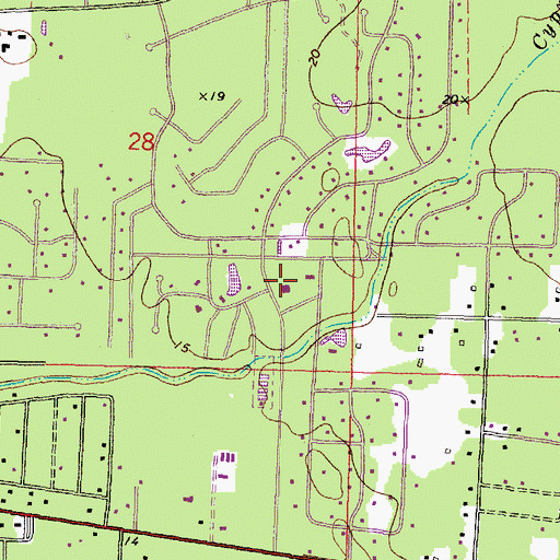 Topographic Map of Saint John of the Cross Catholic Church, LA