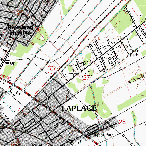 Topographic Map of Saint John Presbyterian Church, LA