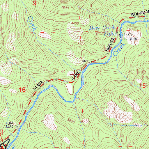 Topographic Map of Forked Creek, CA