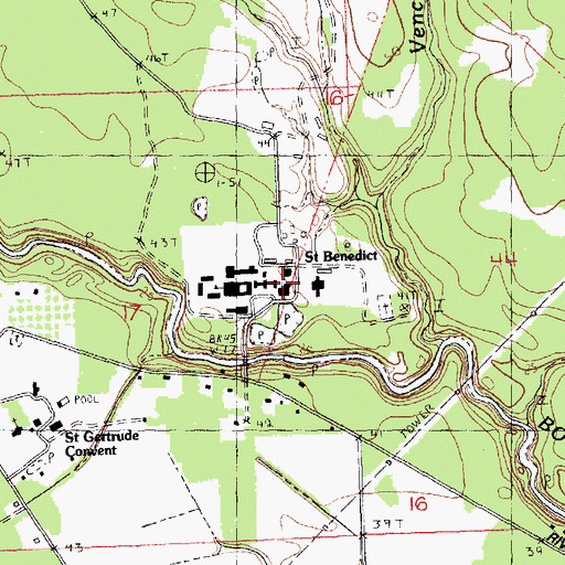 Topographic Map of Saint Joseph Abbey Church, LA