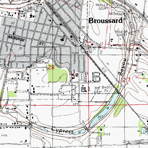 Topographic Map of Saint Joseph Church, LA