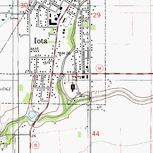 Topographic Map of Saint Joseph Church, LA