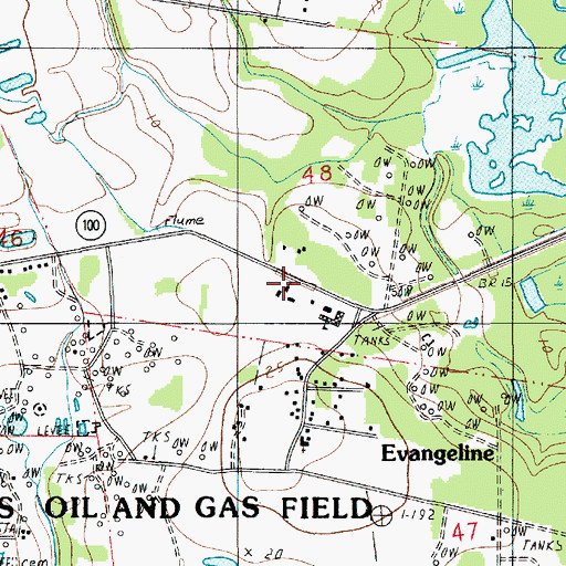 Topographic Map of Saint Josephs Catholic Church, LA