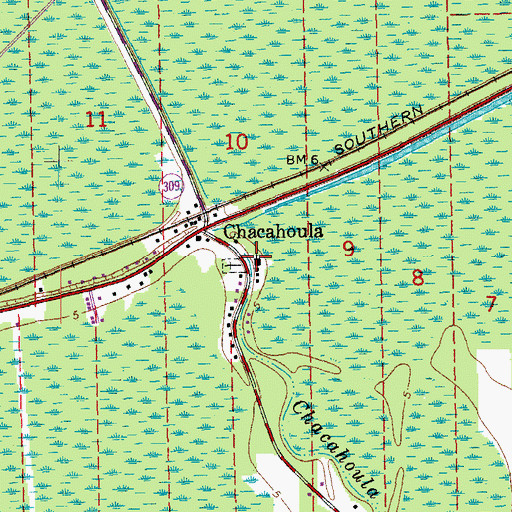 Topographic Map of Saint Lawrence Catholic Church, LA