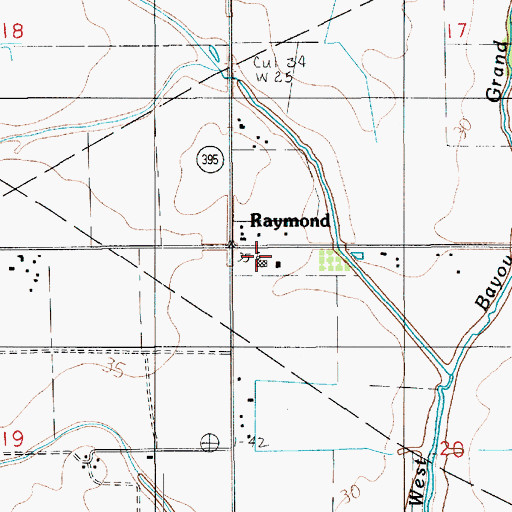 Topographic Map of Saint Lawrence Catholic Church, LA