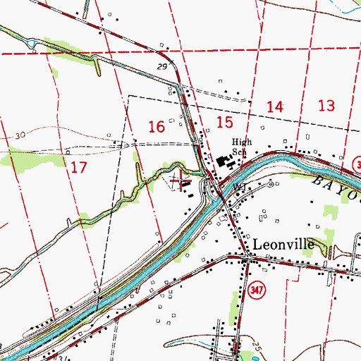 Topographic Map of Saint Leo the Great Church, LA
