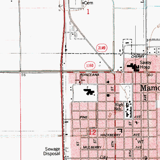Topographic Map of Saint Luke Baptist Church, LA
