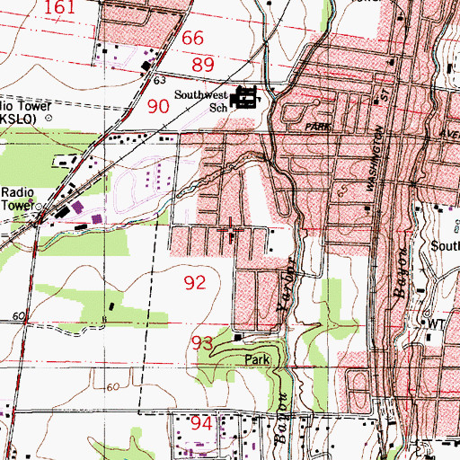 Topographic Map of Saint Luke Baptist Church, LA