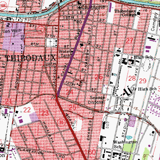 Topographic Map of Saint Luke Catholic Church, LA