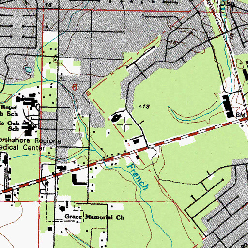 Topographic Map of Saint Luke the Evangelist Catholic Church, LA