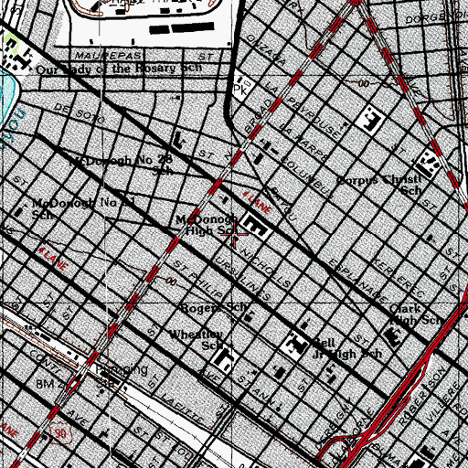 Topographic Map of Saint Lukes Episcopal Church, LA