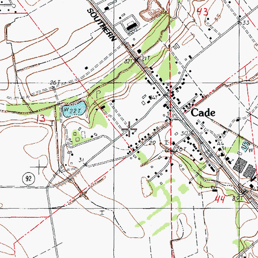 Topographic Map of Saint Mark Baptist Church, LA