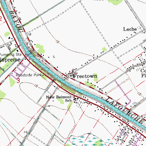 Topographic Map of Saint Mark Baptist Church, LA