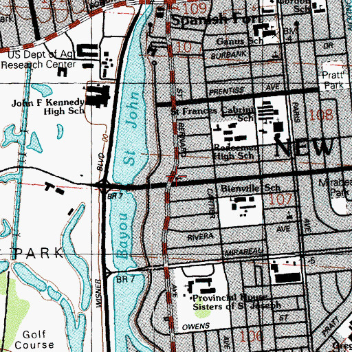 Topographic Map of Saint Mark Coptic Orthodox Church, LA