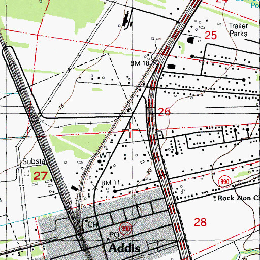 Topographic Map of Saint Mary African Methodist Episcopal Church, LA