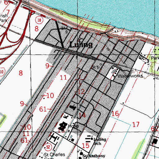 Topographic Map of Saint Mary Baptist Church, LA