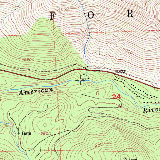 Topographic Map of Forni Creek, CA