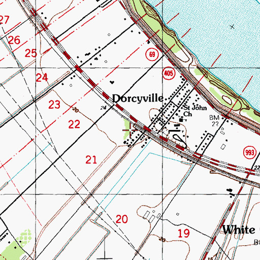 Topographic Map of Saint Mary Baptist Church, LA