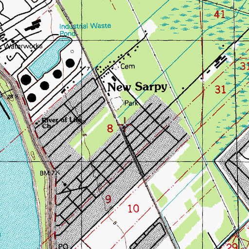 Topographic Map of Saint Matthew Baptist Church, LA