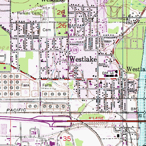 Topographic Map of Saint Matthew Baptist Church, LA