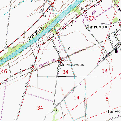 Topographic Map of Saint Matthews Baptist Church, LA