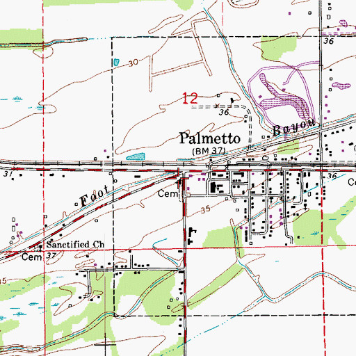 Topographic Map of Saint Matthews Baptist Church, LA