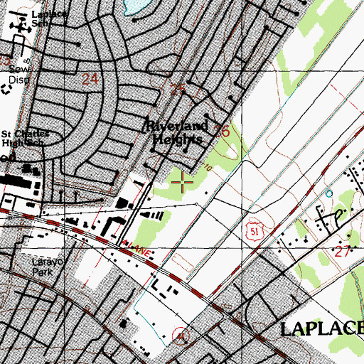 Topographic Map of Saint Michael Baptist Church, LA