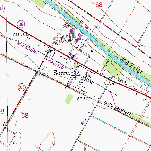 Topographic Map of Saint Moses Baptist Church, LA