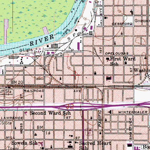 Topographic Map of Saint Paul African Methodist Episcopal Church, LA