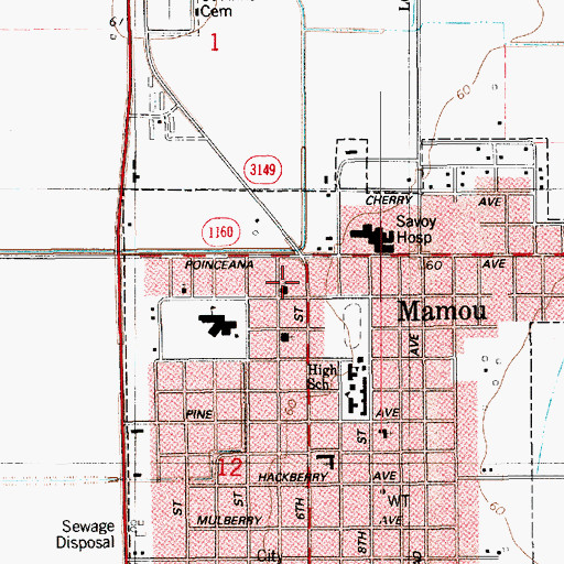 Topographic Map of Saint Paul Baptist Church, LA