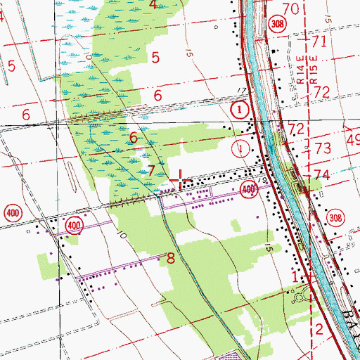 Topographic Map of Saint Paul Baptist Church, LA