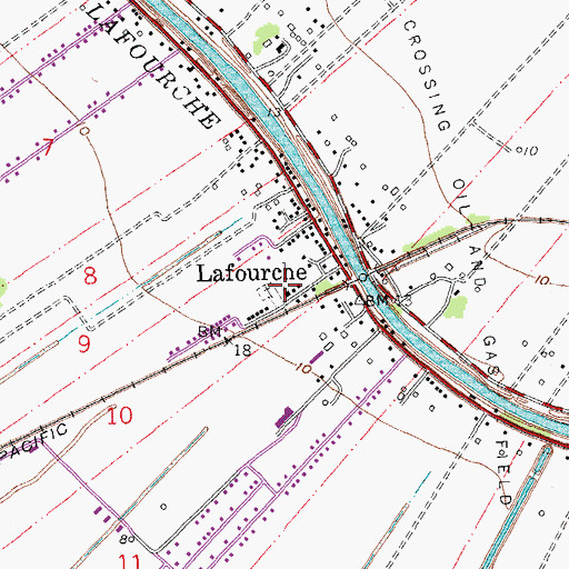 Topographic Map of Saint Paul Baptist Church, LA