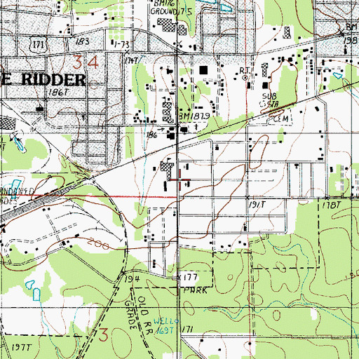 Topographic Map of Saint Paul Church of God in Christ, LA