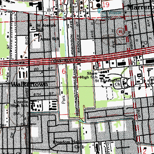 Topographic Map of Saint Paul Missionary Baptist Church, LA