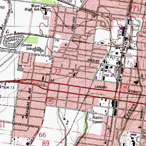 Topographic Map of Saint Paul Missionary Baptist Church, LA