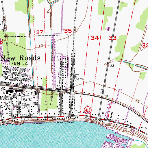 Topographic Map of Saint Peter African Methodist Church, LA