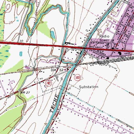 Topographic Map of Saint Peter Baptist Church, LA