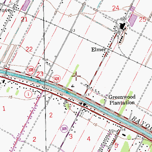 Topographic Map of Saint Peter Baptist Church, LA