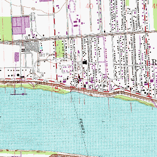 Topographic Map of Saint Peter Catholic Church, LA