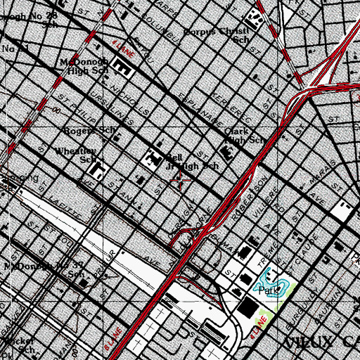 Topographic Map of Saint Peter Claver Church, LA