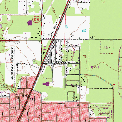 Topographic Map of Saint Peters Baptist Church, LA