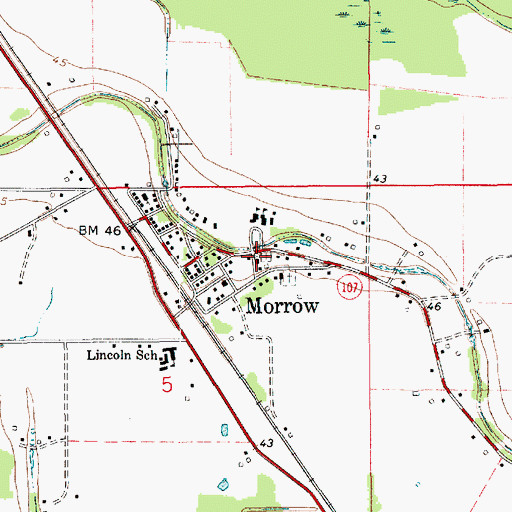 Topographic Map of Saint Peters Catholic Church, LA