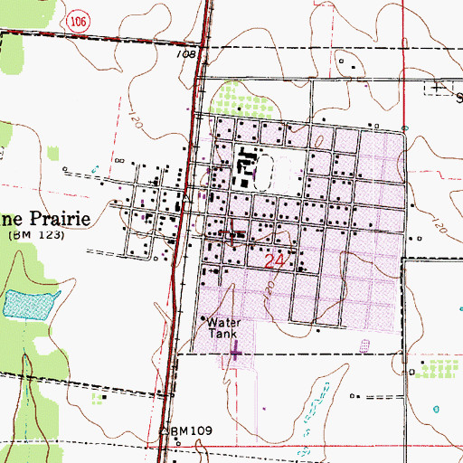 Topographic Map of Saint Peters Catholic Church, LA