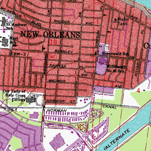 Topographic Map of Saint Philip's Episcopal Church, LA