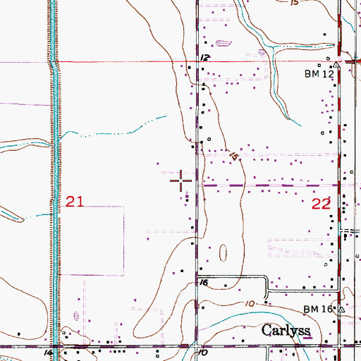 Topographic Map of Saint Theresa Catholic Church, LA
