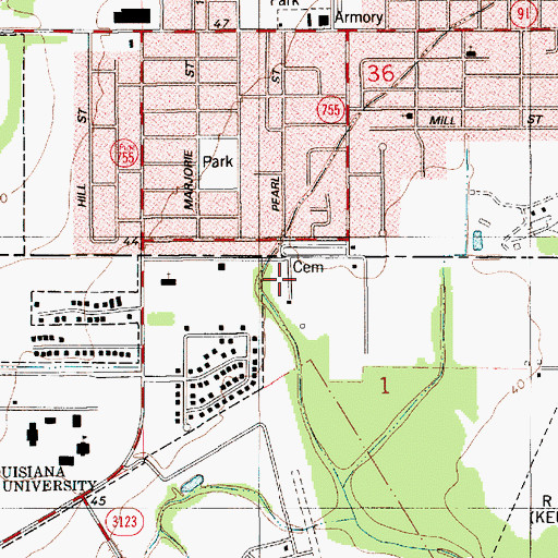 Topographic Map of Saint Thomas More Church, LA