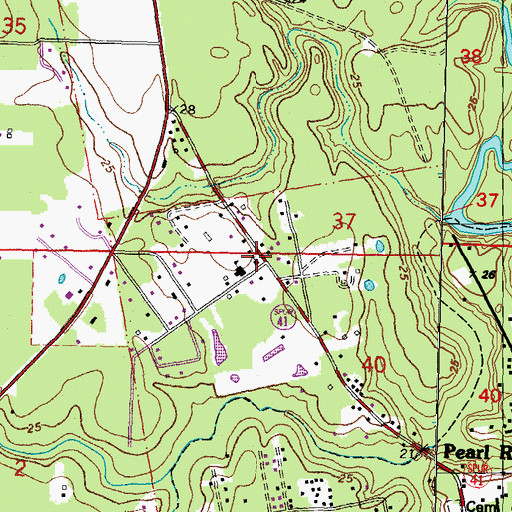 Topographic Map of Saints Peter and Paul Catholic Church, LA