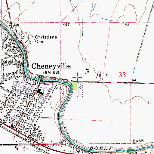 Topographic Map of Second Edgefield Baptist Church, LA