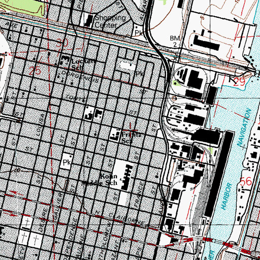 Topographic Map of Second Greater Mount Sinai Missionary Baptist Church, LA